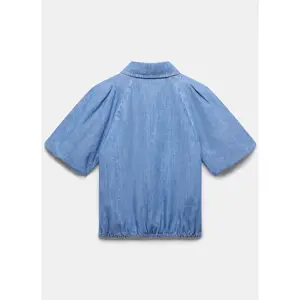 Mint Velvet Indigo Denim Puff Sleeve Shirt